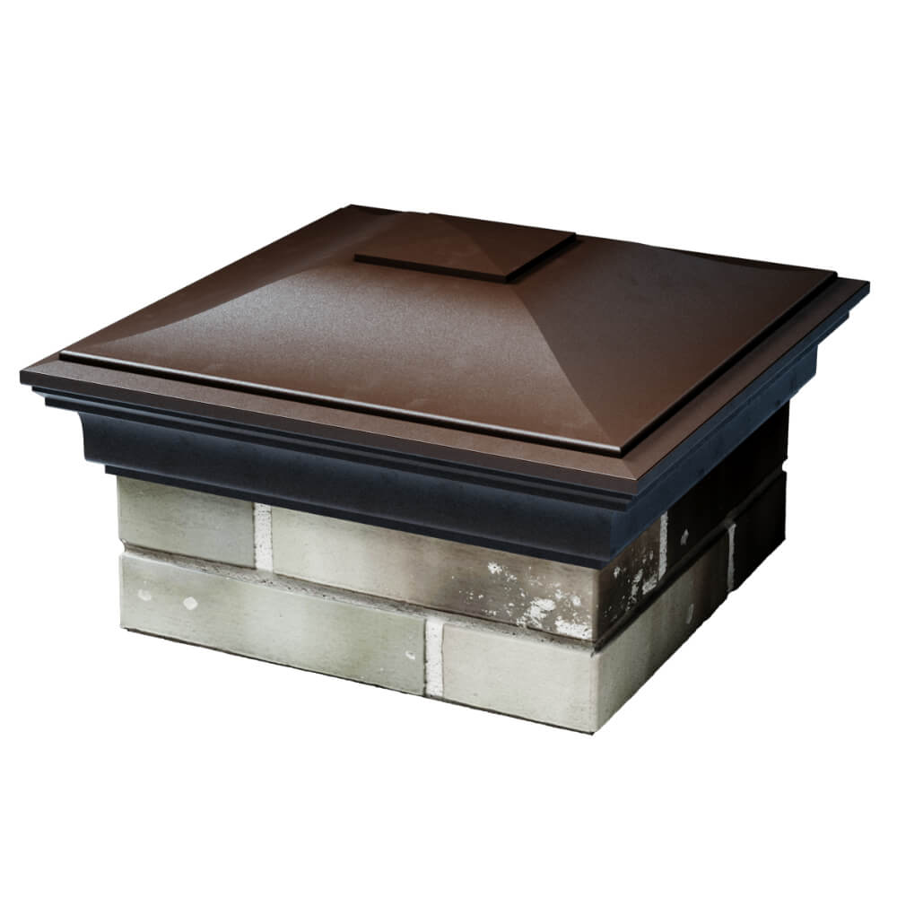 Колпак Zking Монблан Коричневый на столб 1.5х1.5 кирпича (385х385мм)