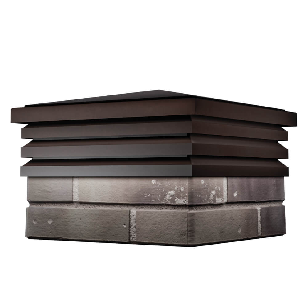 Колпак Zking Бона ХайТек Коричневый на столб 1.5х1.5 кирпича (385х385мм)